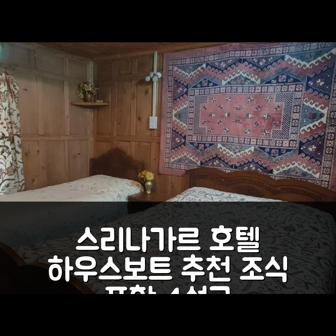 스리나가르 숙소 여행 호텔 추천 하우스보트 프라이드 오브 인디아 | 4성급 조식과 가성비 좋은 예약 팁 7가지